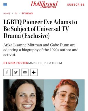 Gabe Dunn Instagram - I can’t wait for u all to meet eve :)

Gender non conforming people are not new. You just haven’t heard about the most important ones. It’s been so wild immersing myself in the world of 1920s queer activism as everything falls apart around us. If you need some inspiration, check out Jonathan’s biography of Eve and get on board for the TV show!! Huge thanks to @arikalisanne and @universaltv and @vervetla and @sssadeghiannn 🏳️‍⚧️🏳️‍🌈 📚✡️🍻