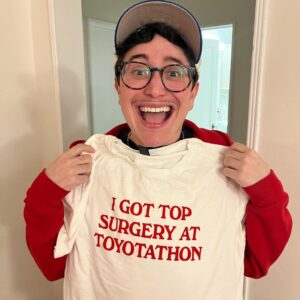 Gabe Dunn Instagram - WE SAID “UNHINGED SHIRTS” AS PRIZES AND WE MEANT IT. From the twisted mind of @alixhami comes three one of a kind shirts (iykyk) that you can win at my bingo @youandiyouandmefilm fundraiser event at @hamburgermarysweho on Feb 7 at 7 pm. Make a reservation on the yelp page, call, or just text me and I’ll tell @cheydunn.