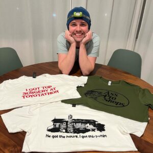 Gabe Dunn Instagram - WE SAID “UNHINGED SHIRTS” AS PRIZES AND WE MEANT IT. From the twisted mind of @alixhami comes three one of a kind shirts (iykyk) that you can win at my bingo @youandiyouandmefilm fundraiser event at @hamburgermarysweho on Feb 7 at 7 pm. Make a reservation on the yelp page, call, or just text me and I’ll tell @cheydunn.
