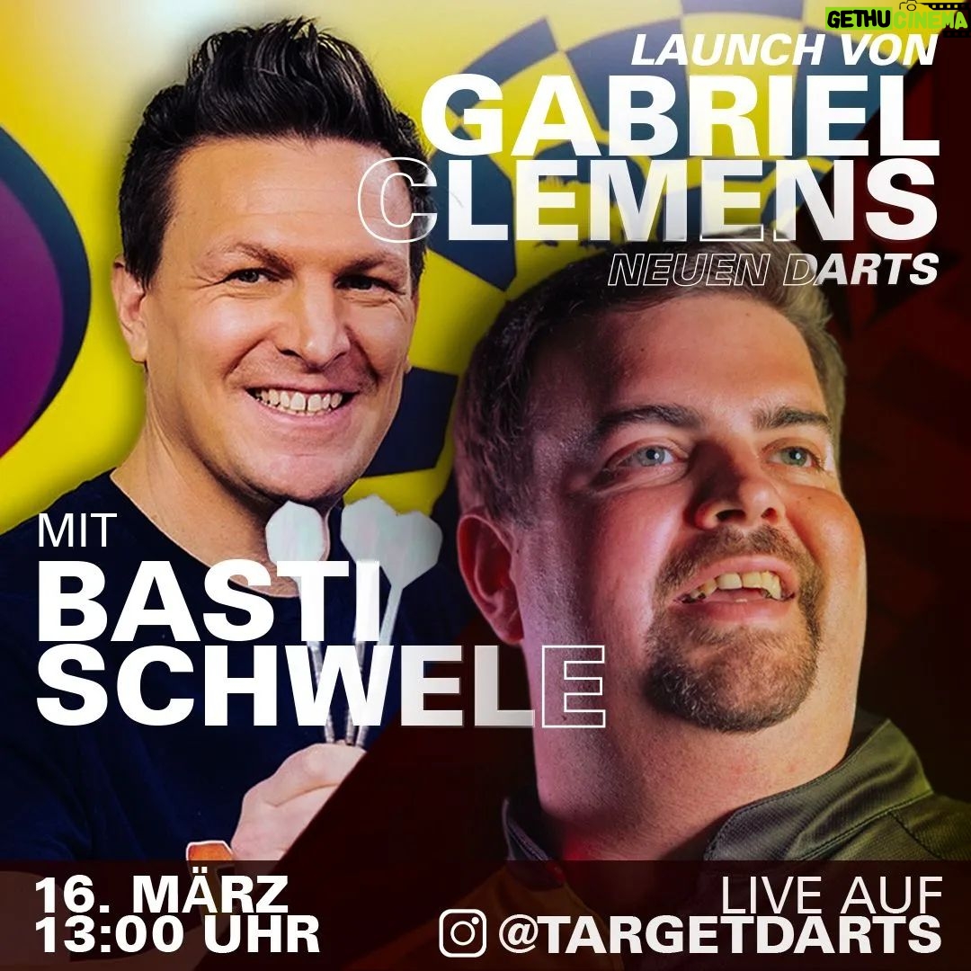 Gabriel Clemens Instagram - Ich freue mich euch morgen eine neue Edition von meinen Darts präsentieren zu dürfen. Zusammen mit @Basti Schwele live um 13.00 Uhr bei @targetdarts