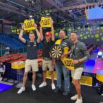 Gabriel Clemens Instagram - @sheldonvanderlinde @laurin_heinrich @kelvinvanderlinde @hylo.sports Darts meets DTM