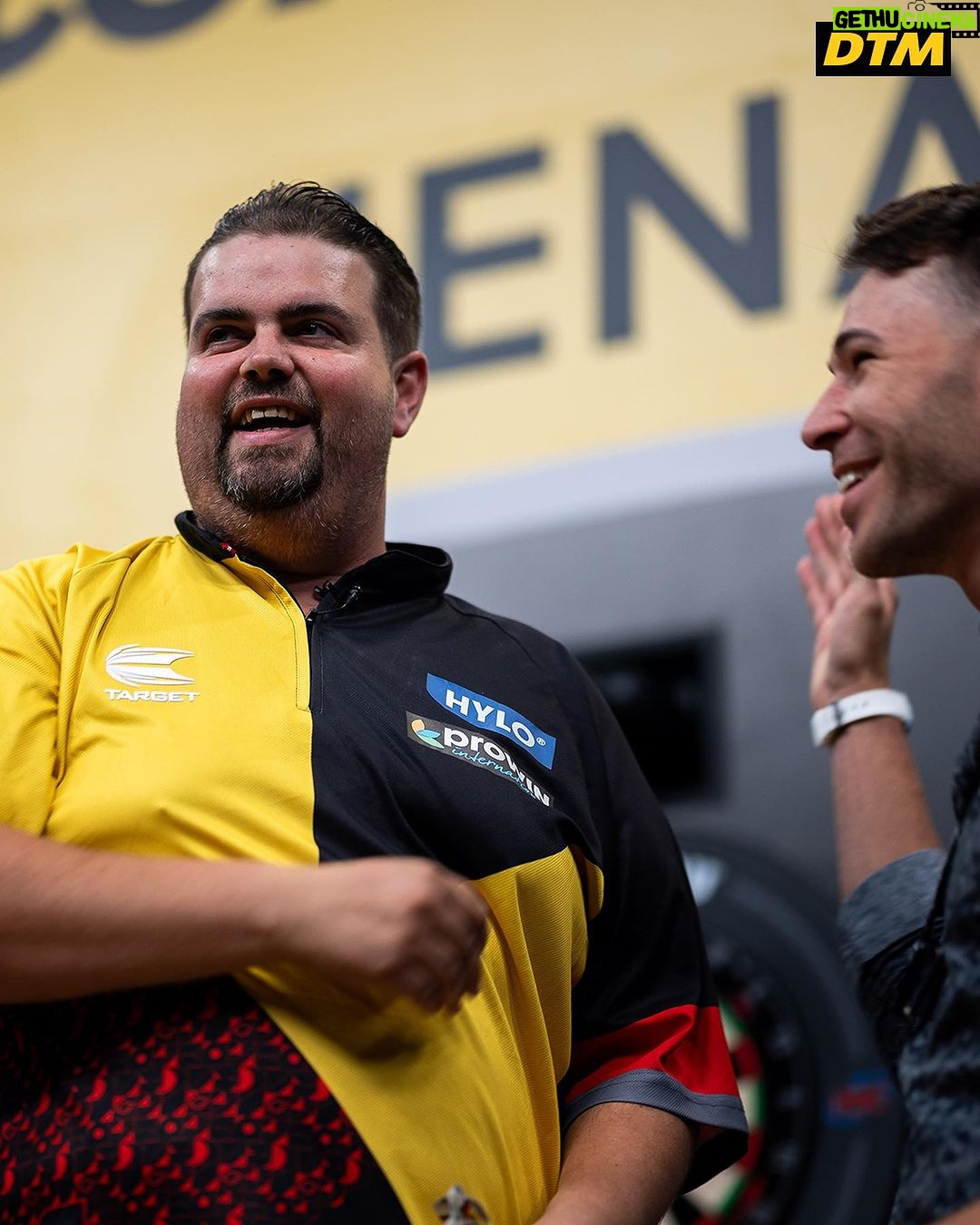 Gabriel Clemens Instagram - The only moment for a DTM Driver where a 180 is welcomed 😄🎯 @sheldonvanderlinde @kelvinvanderlinde and @laurin_heinrich proved their accuracy (and their entertainment talent 🕺) to @gabriel.clemens180 at yesterdays Pre-Event. #DTM #DTM23