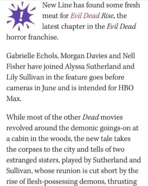 Gabrielle Echols Instagram - So excited to be apart of this amazing cast and crew and to be welcomed into the #EvilDeadRise family!

@playmgmt 
@thexdivision_ 
@paradigmtalentagency

#leecronin #samraimi #brucecampbell #robtapert