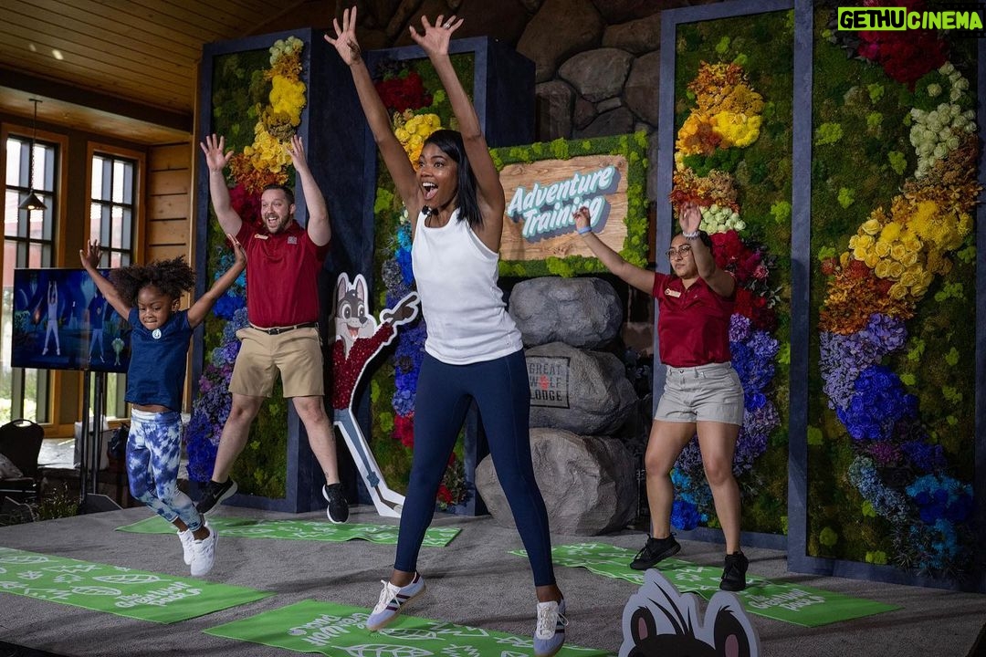 Gabrielle Union Instagram - We are THRILLED to announce we partnered with actor, producer, author and celebrity fitness enthusiast Gabrielle Union for our new family-friendly workout, “Adventure Training: Get Fit with the Great Wolf Pack.” This exciting new program will be offered every morning in the Grand Lobby of all U.S. lodges as one of our many complimentary family entertainment offerings.
