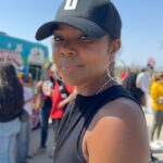 Gabrielle Union Instagram – My sister @gabunion came out to picket with us today and brought us a Happy Ice truck for Beyoncé theme day! In the Tiffany Blues! Also the Olympic level camera dodge by @ms_nix is unmatched 😂#WGAstrong