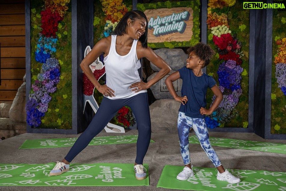 Gabrielle Union Instagram - We are THRILLED to announce we partnered with actor, producer, author and celebrity fitness enthusiast Gabrielle Union for our new family-friendly workout, “Adventure Training: Get Fit with the Great Wolf Pack.” This exciting new program will be offered every morning in the Grand Lobby of all U.S. lodges as one of our many complimentary family entertainment offerings.
