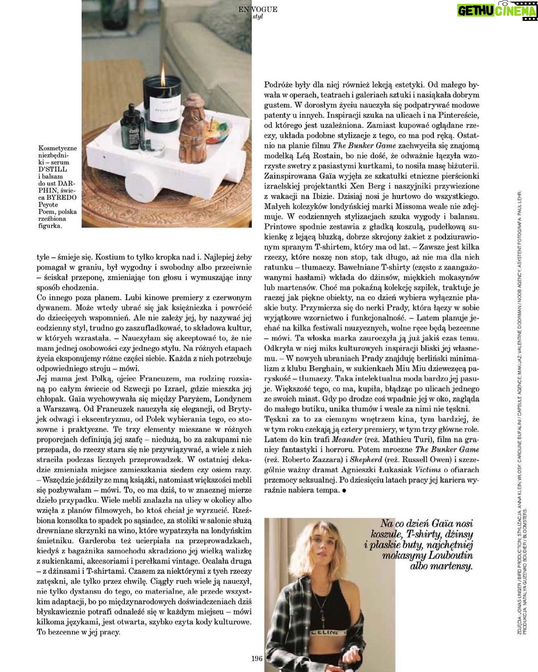 Gaia Weiss Instagram - Iβm so happy to share with you this article in the June edition of @vogue.polska. As some of you may know, part of my family comes from Poland and still lives there so itβs an incredible honour to have participated in this cross cultural edition between Paris and Poland. π«π·π€π΅π± Itβs now available to buy in Polish kiosk, I invite you to get a copy to read the rest of the interview π Photo @jonasunger AD @paul.lehr Style @stylistannaklein Hair @carolinebufalini_hair Makeup @doormvn Text @kamiwagner Producer @natalyaboudier Special thanks to @ohmybos @zzoimage Paris, France