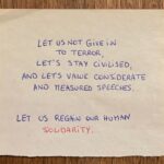 Gaia Weiss Instagram - Over a month has passed since our realities have been shattered, and the world has ignited. One month of numbness and nausea. I feel for the ones we have lost on both sides of the border. The wound is deep and the pain won’t stop overnight. Today I feel the urge to write this Because now more than ever we need to remember Our light, our love, our humanity. Let us not give in to terror, Let’s stay civilised, And let’s value considerate and measured speeches. Let us regain our human Solidarity.