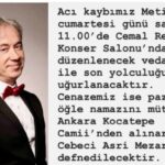 Gani Müjde Instagram – Benim kuşağımdan, kayan ilk kuyrukluyıldız oldu Metin Uca… Sevgimiz yoldaşı olsun…