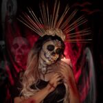 Garima Chaurasia Instagram - 🧛‍♀️💀 SKULL QUEEN 💀🧛‍♀️ 🎃 Happy Halloween 🎃 . . My 2nd Makeup look💁🏻‍♀️😬 How’s the look guys? . Last one is my fav👻 . PS: it was so tough for me to paste these big size rhinestones on face 🙆🏻‍♀️ Still I managed some how😅 Meri thodi Bht face art skills🙈 Makeup & edit by : 💁🏻‍♀️ 📸: @nitin_.1610 #halloween #halloweenmakeup #faceart #gimaashi #facepaint #gimaashi #gimaians #halloween2023 #skull #skullqueen