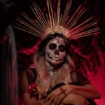 Garima Chaurasia Instagram - 🧛‍♀️💀 SKULL QUEEN 💀🧛‍♀️ 🎃 Happy Halloween 🎃 . . My 2nd Makeup look💁🏻‍♀️😬 How’s the look guys? . Last one is my fav👻 . PS: it was so tough for me to paste these big size rhinestones on face 🙆🏻‍♀️ Still I managed some how😅 Meri thodi Bht face art skills🙈 Makeup & edit by : 💁🏻‍♀️ 📸: @nitin_.1610 #halloween #halloweenmakeup #faceart #gimaashi #facepaint #gimaashi #gimaians #halloween2023 #skull #skullqueen