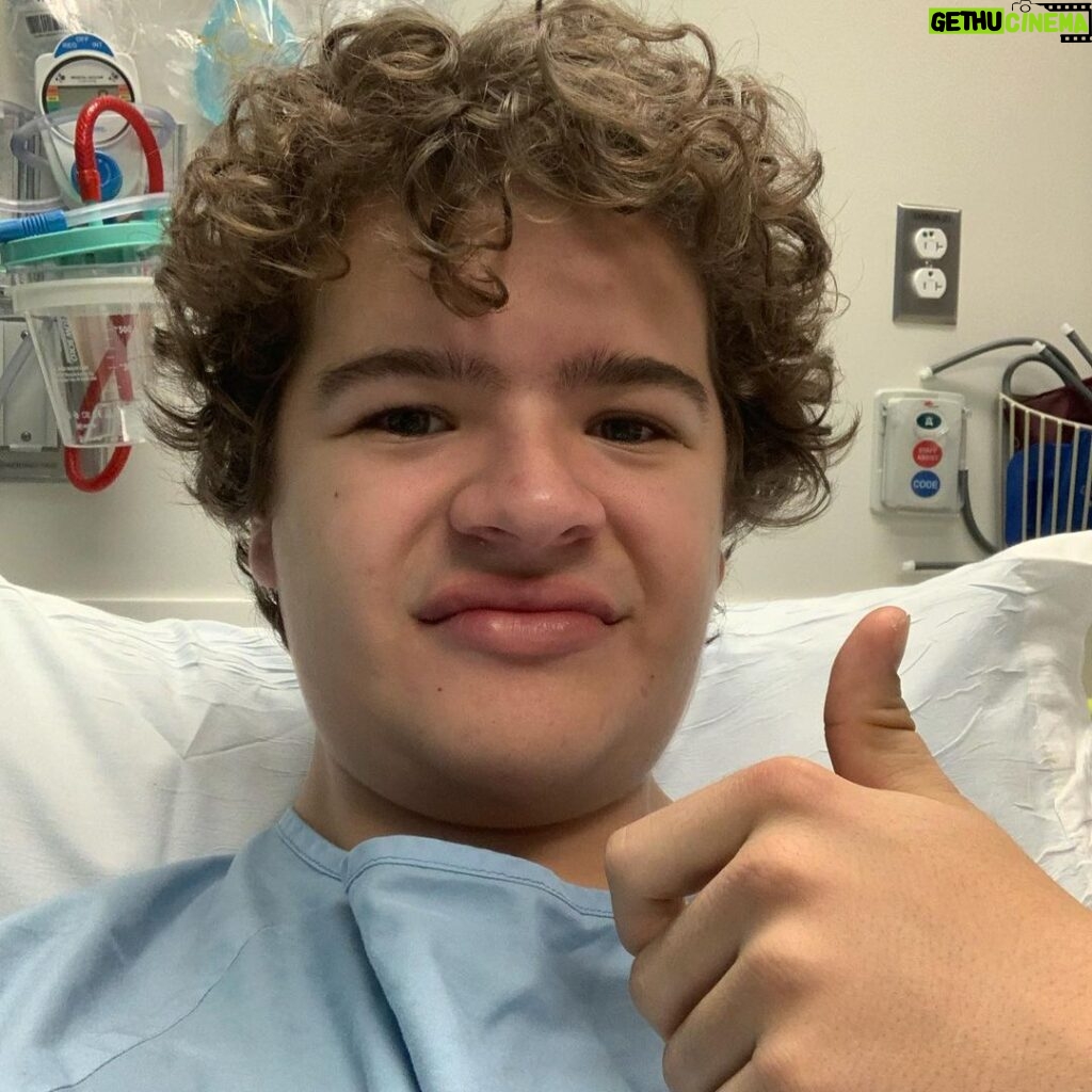 Gaten Matarazzo Instagram - Surgery number 4! This is a big one! To learn more about Cleidocranial Dysplasia and how you can help those with the condition you can go to ccdsmiles.org.