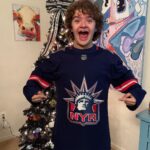 Gaten Matarazzo Instagram - Super excited to see the @NYRangers are bringing back the Liberty reverse retro jersey for this year’s quest for the cup, GO RANGERS!