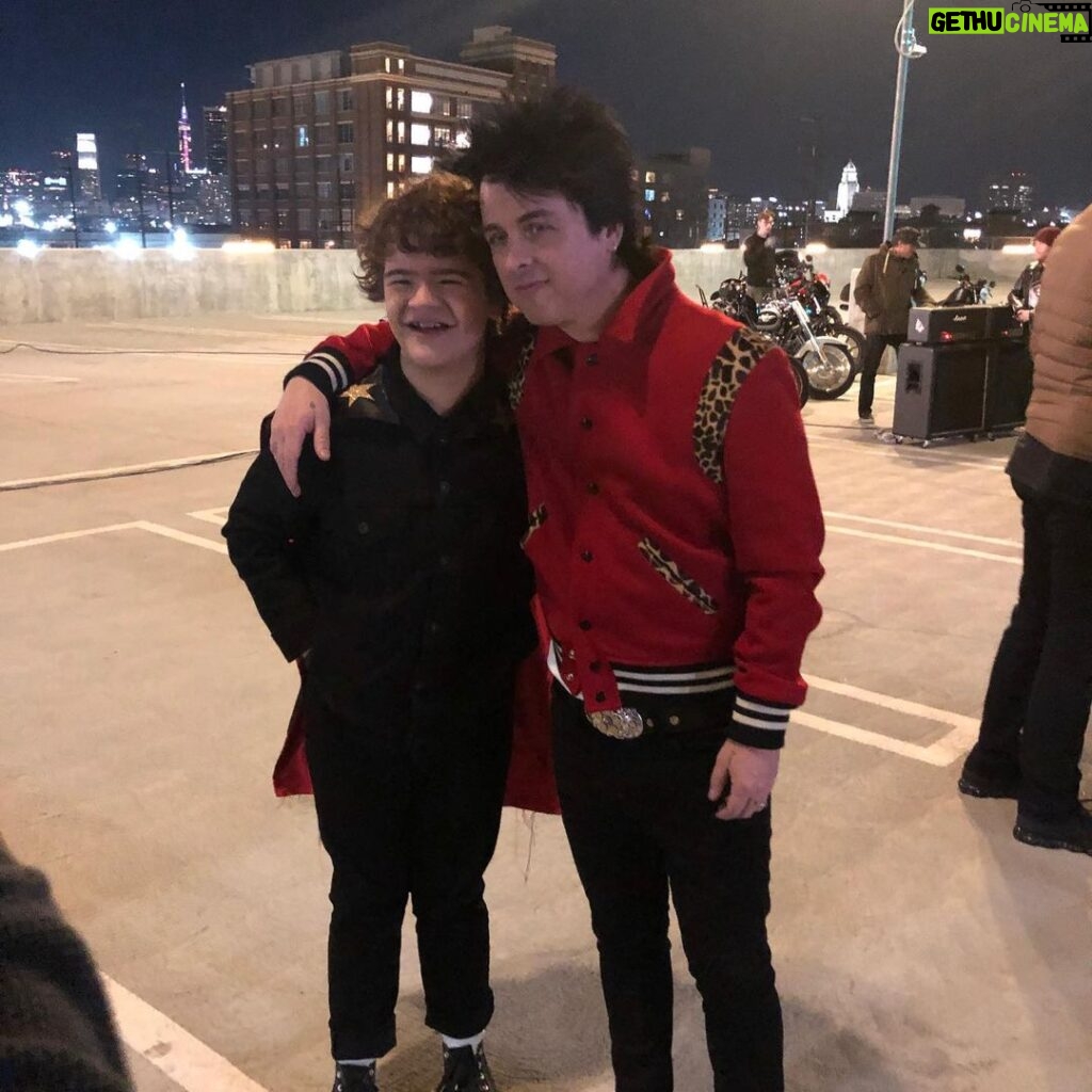 Gaten Matarazzo Instagram - Thank you so much to Billie, Mike, and Tre’ for the honor of being part of “Meet Me on the Roof.” I had a blast and it’s an experience I’ll never forget. You can click the link in my bio to see the video @greenday