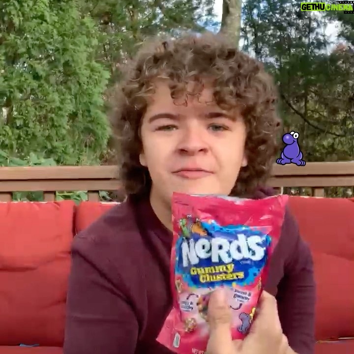 Gaten Matarazzo Instagram - #AD It’s not often that a mysterious briefcase shows up on your doorstep, but the real mystery here is that somehow @NERDSCandy was able to combine crunchy, gummy, yummy into NERDS Gummy Clusters. I’ll eat these all day, trying to figure out how they did this. If you want to help me out with a theory (I’m leaning toward wizards), drop it in the comments.
