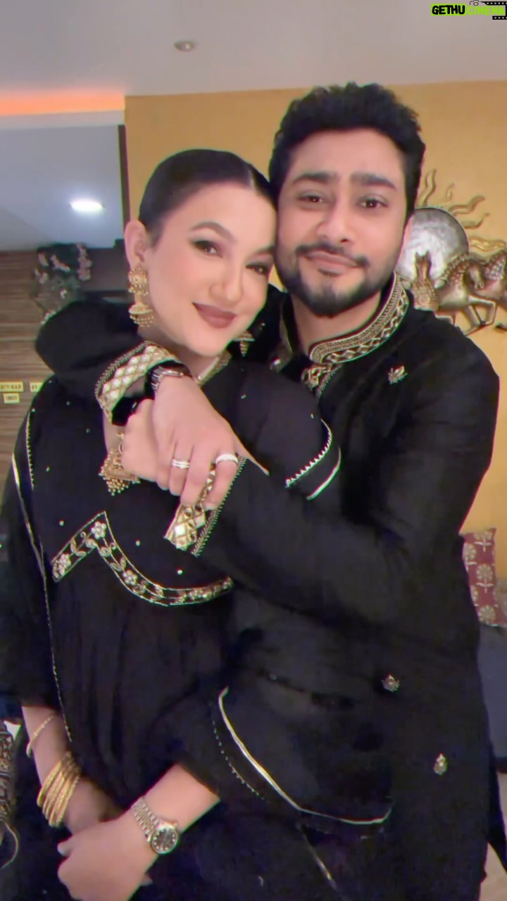 Gauahar Khan Instagram - We wore these T-shirts , night after out wedding festivities , still transitioning into our best human selves every night from there on 🥰 #Alhamdulillah #Allheart #husbandandwife #funny Zaid's outfit : @nafsindia ✨ Gauahar's outfit : @urbanstree ✨