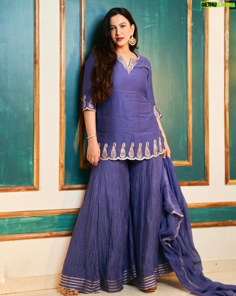 Gauahar Khan Instagram - Purple Passion 💜 ! swipe left Outfit : @almaaribypooja Jewellery : @bharatsonsjewellers Styling : @devs213 assisted by @krutikaa_sharma 📸 : @dieppj Mumbai, Maharashtra
