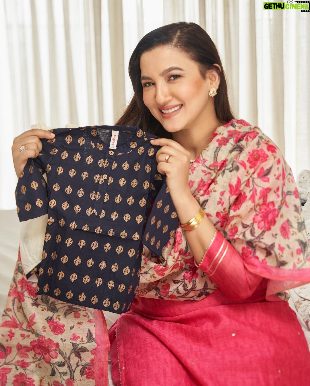 Gauahar Khan Instagram - #Incollaboration with @firstcryindia Festivals are always special... but this Diwali is extra special because it's my little one's very first. The joy of dressing him, every detail, every thread in his festive attire I've chosen with love. @firstcryindia ‘s endless varieties are my go-to stop to choose the best for him. Be it picking between multiple types of clothing, to soft, breathable hypoallergenic fabric prioritizing his comfort. I picked this amazing Jaipuri Flower Motif Printed Kurta, beautiful design, and vibrant blue color to make his first Diwali truly memorable. The little laughter and his twinkling eyes in these colorful clothes make every effort worth it. Use my code GAUAHARDW50 to grab an amazing 50% off on Fashion and 45% off on everything else @firstcryindia .Shop now and make this Diwali special for you and your lil ones! Happy Diwali! 🪔 #firstcrywalidiwali23 #firstcrywaliDiwali #firstcryindia #firstcry #FussNowAtFirstcry #firstcryfashion #kidsfashion #ad Mumbai, Maharashtra