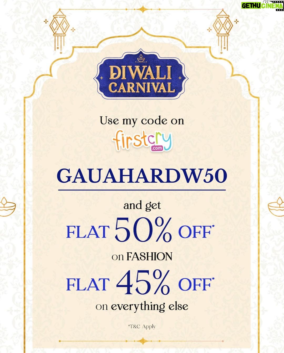 Gauahar Khan Instagram - #Incollaboration with @firstcryindia Festivals are always special... but this Diwali is extra special because it's my little one's very first. The joy of dressing him, every detail, every thread in his festive attire I've chosen with love. @firstcryindia ‘s endless varieties are my go-to stop to choose the best for him. Be it picking between multiple types of clothing, to soft, breathable hypoallergenic fabric prioritizing his comfort. I picked this amazing Jaipuri Flower Motif Printed Kurta, beautiful design, and vibrant blue color to make his first Diwali truly memorable. The little laughter and his twinkling eyes in these colorful clothes make every effort worth it. Use my code GAUAHARDW50 to grab an amazing 50% off on Fashion and 45% off on everything else @firstcryindia .Shop now and make this Diwali special for you and your lil ones! Happy Diwali! 🪔 #firstcrywalidiwali23 #firstcrywaliDiwali #firstcryindia #firstcry #FussNowAtFirstcry #firstcryfashion #kidsfashion #ad Mumbai, Maharashtra