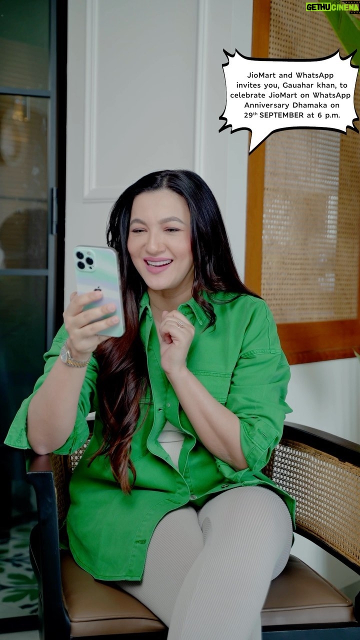 Gauahar Khan Instagram - Save the date for the ultimate celebration party, “JioMart on WhatsApp Anniversary Dhamaka”, on 29th September, 6 PM. Join the live and stand a chance to be one of the lucky winners to bag an iPhone and more exciting prizes! I’m all in, are you? #jmonwaanniversarydhamaka Mumbai, Maharashtra