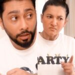 Gauahar Khan Instagram - Baby ko pappi , is worth the risk ! 😻 But Don’t mess with a tired new mom , coz she is Godzilla in the hiding 🫣. Hahahah #babysleep #thestruggleisreal. 🎥 : @aman_atz ✨