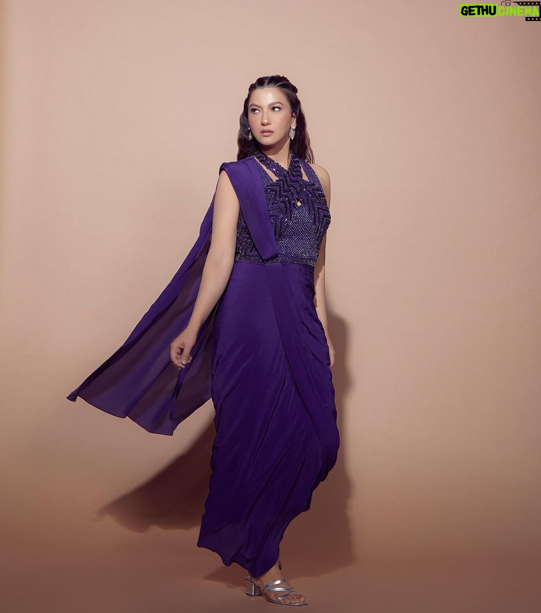 Gauahar Khan Instagram - Dream a little dream of me !!!! 💜 #jhalakdikhlajaa11 #week9 #host @sonytvofficial Outfit: @babitamalkani Earrings: @razwada.jewels Ring: @anmoljewellers Stylist : @devs213 assisted by @krutikaa_sharma 📸 : @mohitvaru Hair : @vinitasawant_hairstylist Mumbai, Maharashtra