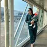 Gauahar Khan Instagram - Life , as we love it ! ❤️✈️ #allahummabaarikfiihi #ummiandZehaan #Alhamdulillah #twinning Mumbai International Airprot