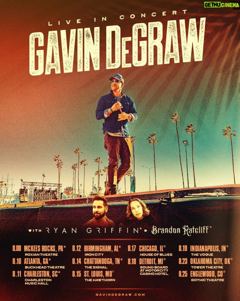 Gavin DeGraw Instagram - Tour starts in ONE week! Excited to see all of you!