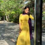 Gayathri Sri Instagram - Wearing yellow - my hue of joy 🤩 Outfit from @_gina_couture #model #trading #actress #withoutmakeup