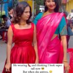 Gayathri Sri Instagram - Send this to ur tall friends🫣😂 . #preethiga #trendingreels