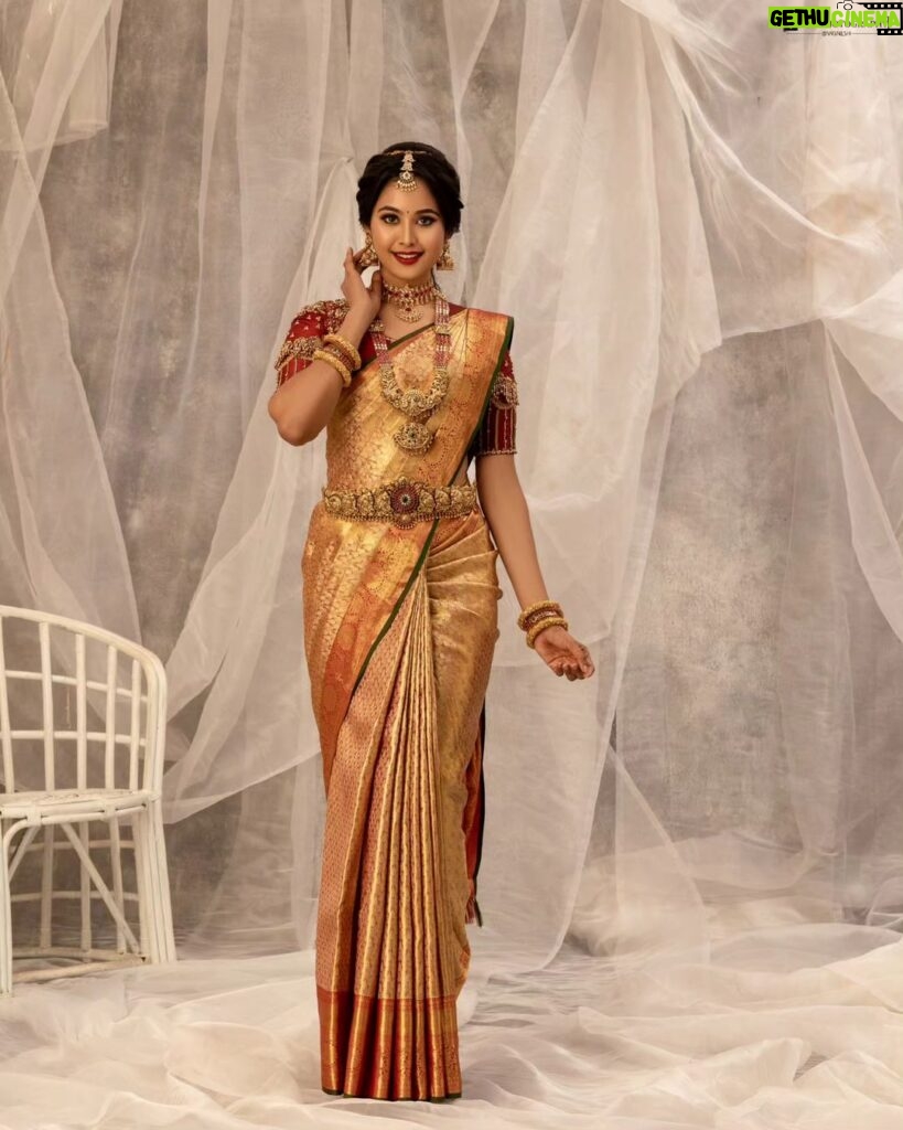 Gayathri Sri Instagram - Bridal #2... . Makeup by:@mystylemakeover_studio . FT:@gayu_sri_offl . Shotby:@vdop_photography . Saree:@mylaikumaran . Saree drape:@style_with_anbu . Blouse:@kavyavigneshofficial . Hairdo:@mahi_hairdo . Jewel:@krishya_bridal_collections . #vdopphotography #portrait #traditional #beauty #bridalmakeup #bridallook #beautyshots #portraitphotography #chennaimodels #chennaifashiondesigner #fashionstyle #love #model #instagram #bridalsarees #outfit #stylish Chennai, India
