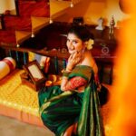 Gayatri Jadhav Instagram - I'd anything , I'm everything 🎀🧿🦋 Dolled up by @shitals_charming_makeupstudio #glowingskin #festival #festivecollection #diwali #saree #green #happiness #lights #nauvarilook #trending #newphotoshoot #gayatrijadhavofficial Chinchawad