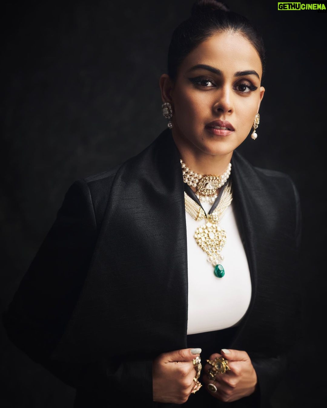 Genelia D'Souza Instagram - Alone we are strong But together we are stronger Alway better together @riteishd π Managed by - @ayushpadukone Outfit - @jewellynalvares Jewellery - @sanzanyjewels HMU - @rishinaacharya Styled by - @who_wore_what_when @d.shubham_j Photography - @rohnpingalay