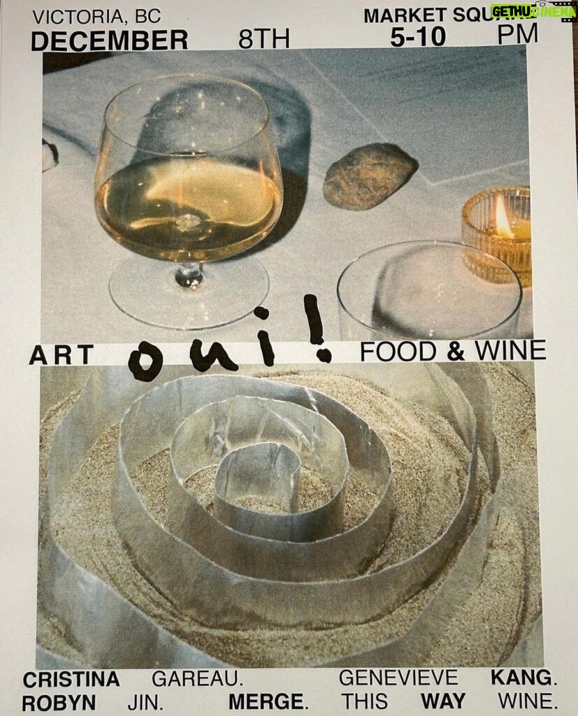 Genevieve Kang Instagram - OUI!! so excited to collaborate w this incredible group of women!! join us for an evening of art + food / no tickets needed, we just wanna see ya! come connect, nibble, sip, shop. Friday, December 8 @ Market Square, Unit 47 — 560 Johnson Street. enjoy art by @cristinagareau @ramen.gin, fun new things from @mergegoods, drinks by @thiswaywine, bites by yours truly @kikanco.co x
