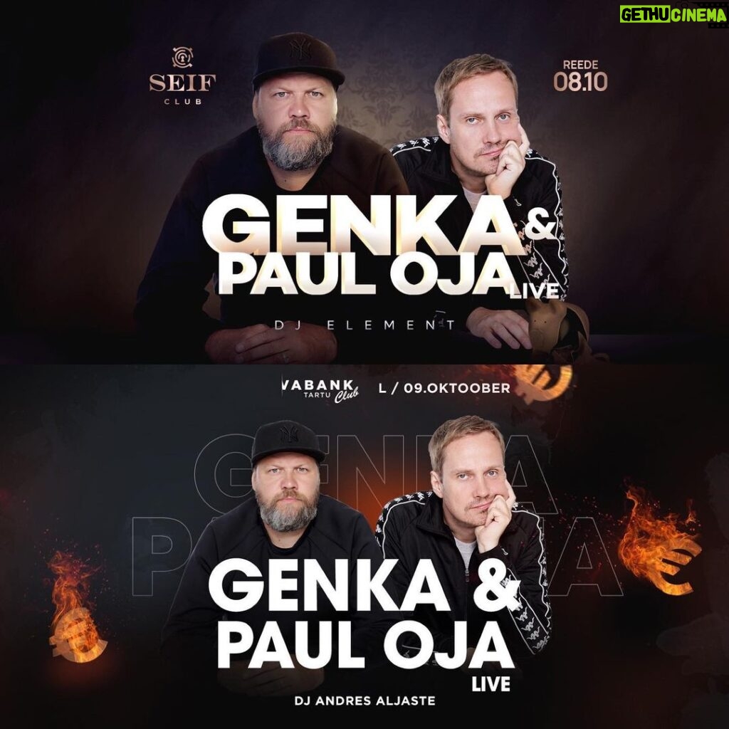 Genka Instagram - LIVE: Talllinn, reede 08.10 Tartu, laupäeval 09.10 Teeme live, analyysime olukorda, räägime lähituleviku plaanidest, paneme pidu #ajee