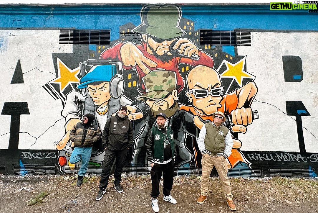 Genka Instagram - Huge ass graffiti of @aryhmofficial Thanks 🙏 Riku, Big Mora, Sboy and Sim Kares #telliskivi