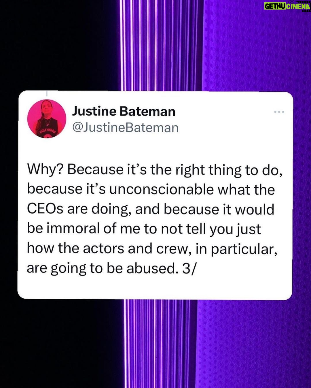 Ginger Gonzaga Instagram - I know a spin when I see a spin, and sadly if the @sagaftra negotiating committee didn’t listen to @_justinebateman_’s knowledge and foresight on AI when we were in the power seat, as it seems they did not, I will personally be voting down this deal. I feel for Justine, who tirelessly shared her knowledge and sought to educate everyone beyond what their reactivity and anxiety might accept. I’m grateful to our negotiating committee, and I know that position is pressure-filled and hard, and I’m grateful for their time, tears, energy and what they fought for, but we have to think about our future, protect our profession and the professions of @iatse members and even agents and managers for that matter. The lack of transparency with a summery as suggested here, rather than the full deal, is also a 🚩 and I urge @sagaftra to obviously release the full deal, and in the meantime please comb through the language after @_justinebateman_ posts it. We are in a power position. It’s no different than people forgetting to vote in 2016 and then being like, “oh well I didn’t think THAT (list of nonsense) would happen, when many of us knew it would. I encourage everyone to comb through what Justine posts and think about your careers. My guess is the deal will pass due to fatigue, but I will personally be voting “no” on the basis of AI. We CAN still protect ourselves. In two years saying, “oh Justine was right” won’t give you your power back. **also reminder. In 2008 the deal I voted against didn’t protect us with steaming…it was a “new technology” and “we’d keep talking as it kept evolving” - that left us with NO $$ when it came to streaming and there was no course correction until this strike. We can’t do that again with AI and wait 10 + years after the damage is done to fight for things we deserved in the first place. Sending lots of love and encouragement to everyone during these frustrating times. Big hugs. #sagaftra #sag #sagstrike #deal #AI