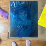 Ginger Gonzaga Instagram - Been itching to paint something all blue with a spatula. 🩵 @gingyartaccount