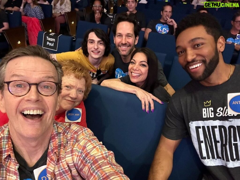 Ginger Gonzaga Instagram - This is my current @bigslickkc family playing FamilyFeud for @childrensmercy floor 5 Sutherland! So much fun! #bigslick #childrensmercy #dylanbaker #anthonyhill #paulrudd #finnwolfhard #beckyannbaker #charity