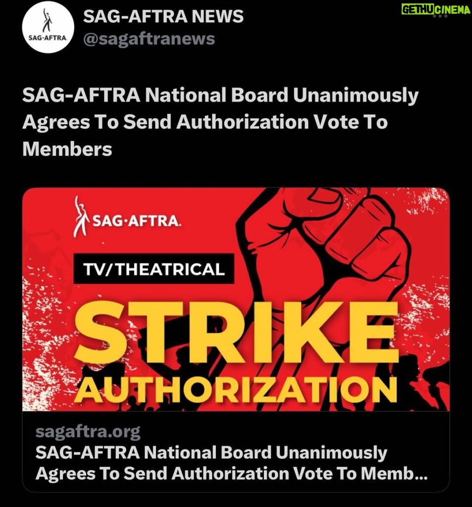 Ginger Gonzaga Instagram - You think car horns & witty signs are disruptive!? Wait till you see a bunch of actors who haven’t been working doin monologues & improv no one asked for. Let’s go! Thanks to everyone who came to the @sagaftra meeting! Thanks for being educated, angry & knowing your worth! Thanks to @sagaftra for upping the communication and the community and for preemptively unifying with the @wgawest. Proud of everyone. Now make sure to VOTE! Instructions to be released may 18th. Don’t sleep on this! Must vote by June 5th! Repost- wake of your friends. Protect your art and your future. With so much love.