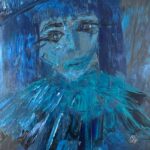 Ginger Gonzaga Instagram - Been itching to paint something all blue with a spatula. 🩵 @gingyartaccount
