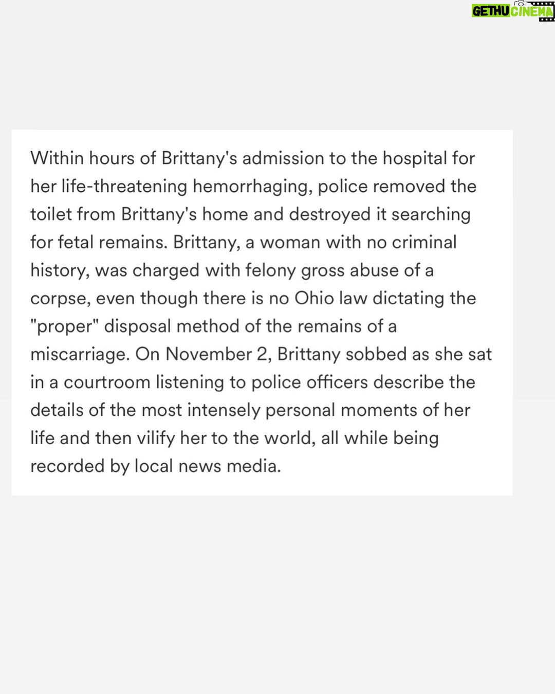 Ginger Gonzaga Instagram - Hi friends. There is a #gofundme link for #brittanywatts in my insta story, highlights and extra link in bio. I reached out to her attorney and requested a Go Fund Me link after learning of her tragic story, and her camp was able to create one with the account going directly to Brittany Watts. Brittany suffered a traumatic miscarriage, and will now be on trial for something that happens to women every day. Women deserve compassion, mental health services and love following such an awful experience riddled with agony and shock. This gofund me will go towards the burden of her unjust #ohio legal expenses, but more importantly, mental health care following not one, but now two public and traumatic ordeals. Please donate and share if you can, even $5 from several people is so powerful! Lots of love and her camp is very grateful and says thank you! If you Re share in your stories- please include the #gofundme link as a sticker! Swipe to see more info. #justiceforbrittany #women #mentalhealth #trauma #misccarriage #women #womensrights #mentalhealthcare #love #compassion