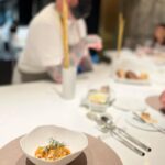 Gladys Lee Instagram - #uni is just my all time favorite 🫰🫰🫰 Uni carbonara from egg yolk with homemade spaghetti, one more please. Pork or pigeon for main course. And the carrot dessert was fun and tasty. @frassi_tw by chef @iacopofrassi #finedining #taipeifood #taipeifoodie #gourmet #gastronomy Frassi