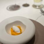 Gladys Lee Instagram - #uni is just my all time favorite 🫰🫰🫰 Uni carbonara from egg yolk with homemade spaghetti, one more please. Pork or pigeon for main course. And the carrot dessert was fun and tasty. @frassi_tw by chef @iacopofrassi #finedining #taipeifood #taipeifoodie #gourmet #gastronomy Frassi