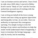 Golshifteh Farahani Instagram - I spent a month in the summer writing about the sense of belonging in exile. It was poetic, personal and not political. It was before Sep 13. Then I told @nytimes that I had to change it. It felt wrong to publish something that personal after what happened. I felt I had a different duty. To myself, my conscience and the people of Iran especially our own Generation Z. Then, again and again, the revolution kept getting more and more intense. So, I had to rewrite the article one more time. Every day, every week I could write a new article based on what is happening in Iran. This version was submitted 4 weeks ago. Yet it’s still accurate. I called out @michelleobama @oprah and all the feminists of the world, especially in the USA, for being too silent. My sisters fighting for freedom in the streets of Iran need your voices! They need the voice of the whole world.