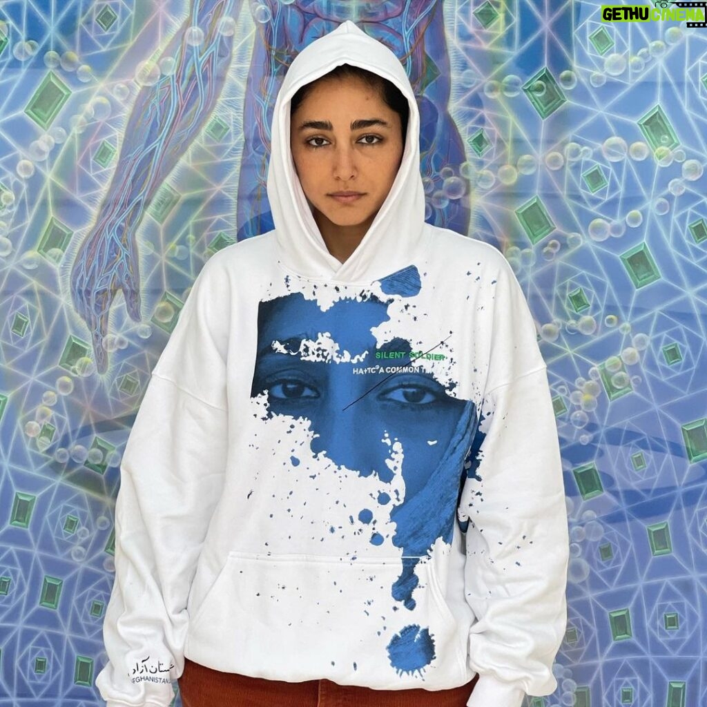 Golshifteh Farahani Instagram - My very precious friend @h.a and the one and only exceptional @tchalamet got together and created this sweatshirt to support women and girls in Afghanistan. “ @AfghanistanLibre “ By ordering a sweatshirt on HATC2021 website you are donating to this great cause and its vital work. May no human be dominated by the power of another human being. دوست ارزشمندم حيدر و تيموته استثنائى با همكارى يكديگر اين لباس را براى كمك و هميارى با زنان و دخترانِ افغانستان طراحى كردند @h.a @tchalamet با سفارش اين لباس در سايتِ حيدر شما مستقيم به اين هدفِ بزرگ @afghanistanlibre كمك خواهيد كرد باشد كه هيچ انسانى در هيچ شرايطى زير سلطه انسانى ديگر نباشد
