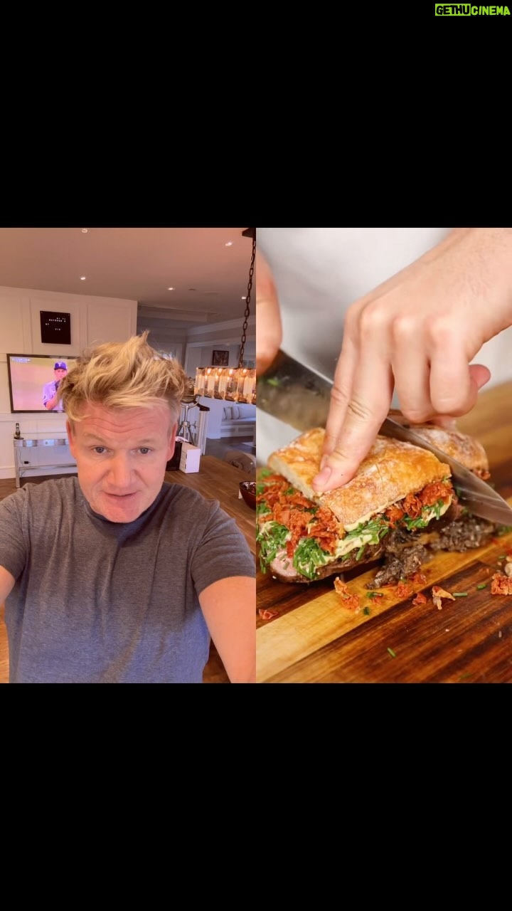 Gordon Ramsay - 373.8K Likes - A Beef Wellington Sandwich ? Alright @salt_hank I hope it’s not an #IdiotSandwich