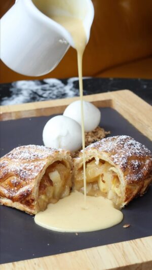 Gordon Ramsay Instagram - Look what just landed at @breadstreetkitchen - apple pie served with vanilla ice-cream and custard !