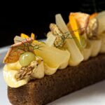 Gordon Ramsay Instagram – New at @luckycatbygordonramsay – apple treacle cake with tonka custard and vanilla ice cream ! Lucky Cat Mayfair