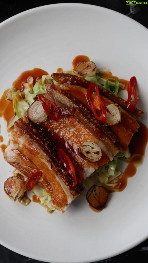 Gordon Ramsay Instagram - Tuck into @breadstreetkitchen’s slow roasted pork belly with hispi cabbage and BBQ glaze ! Bread Street Kitchen